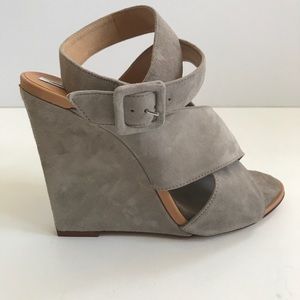 DVF Suede Wedge Sandals Size 8US
